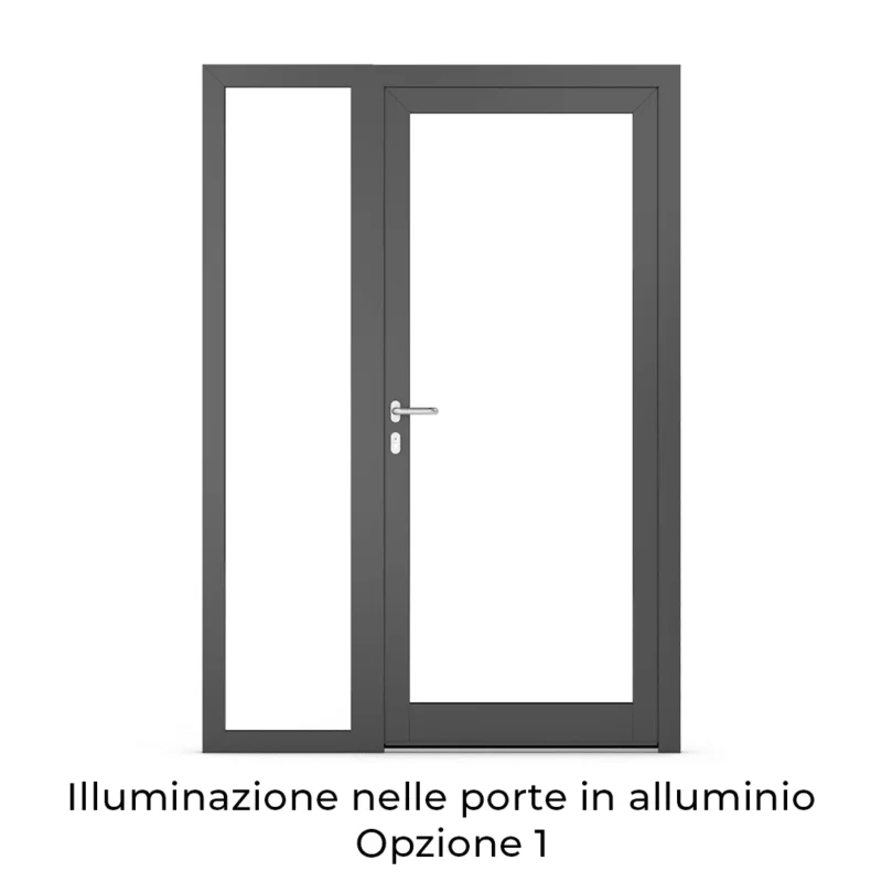 Illuminazione nelle porte in alluminio