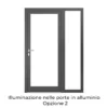 Illuminazione nelle porte in alluminio