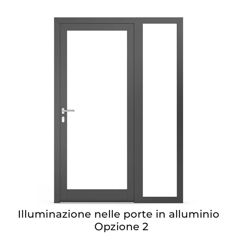 Illuminazione nelle porte in alluminio