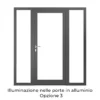 Illuminazione nelle porte in alluminio