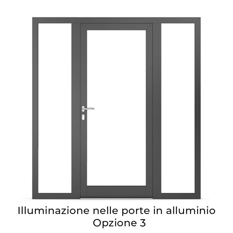 Illuminazione nelle porte in alluminio