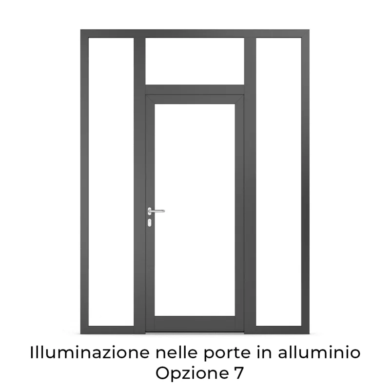 Illuminazione nelle porte in alluminio