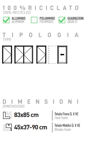 Porta interna in alluminio px-450 Twin systems